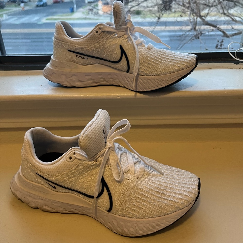 Nike White Sneakers with Black Accents